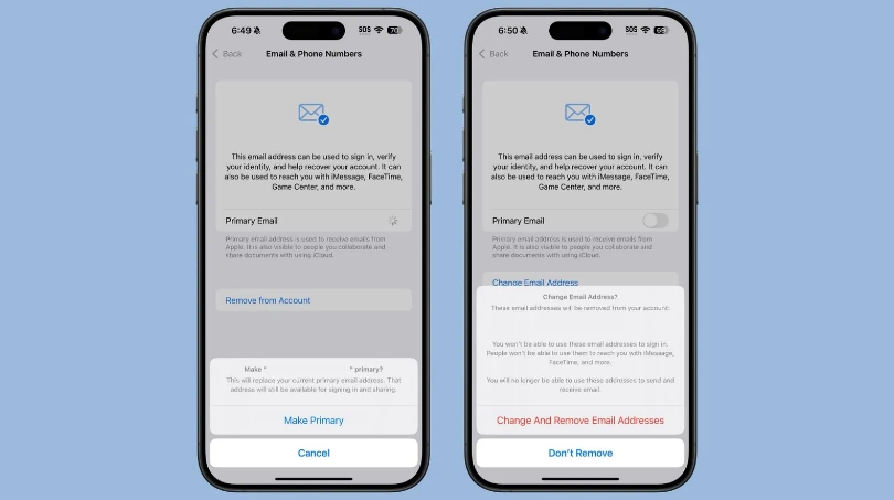 银川苹果手机维修分享苹果 iOS 18.1 支持设置“主要”邮箱地址并更改 iCloud 邮箱 